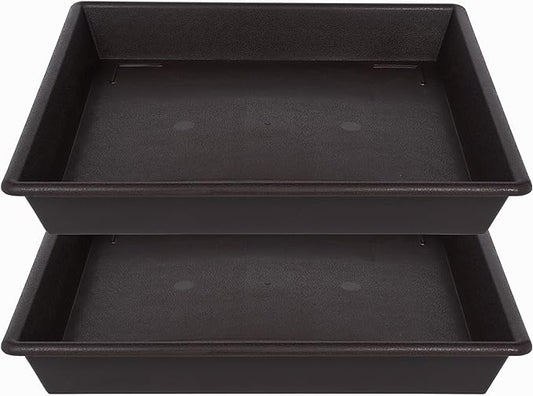 Square Plant Saucer 14 Inch 2 Pack，Plant Stand Plant Trays for Pots Heavy Duty Plastic Plant Saucers for Indoors Outdoors, Flower Pot No Holes Plant Lover Gardening Gifts