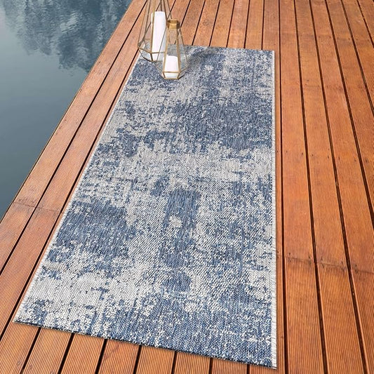 Keen Home Design Terrace Outdoor Runner Rug - 2x12 Washable Indoor/Outdoor Rug for Patio, Kitchen, Balcony, Beach, Garden, Deck and Porch, Size: 2'2"x11'10"