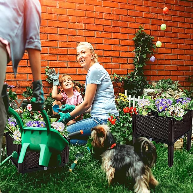 Planter for Outdoor Plants with Legs Raised Garden Bed Planter Box Elevated Garden Boxes Plant pots Perfect for Garden Patio Balcony Deck to Planting Flowers Vegetables Tomato and Herbs