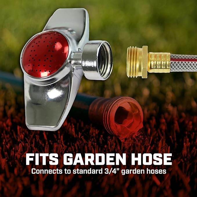 Chapin 6-9489: Rectangular Pattern Spot Sprinkler 2 Pack, 360 Degree Sprinkler Head for Small Gardens and Lawns, Up to 30-Feet Coverage Area, Lawn Sprinkler, Small Area Yards and Garden Watering, Red