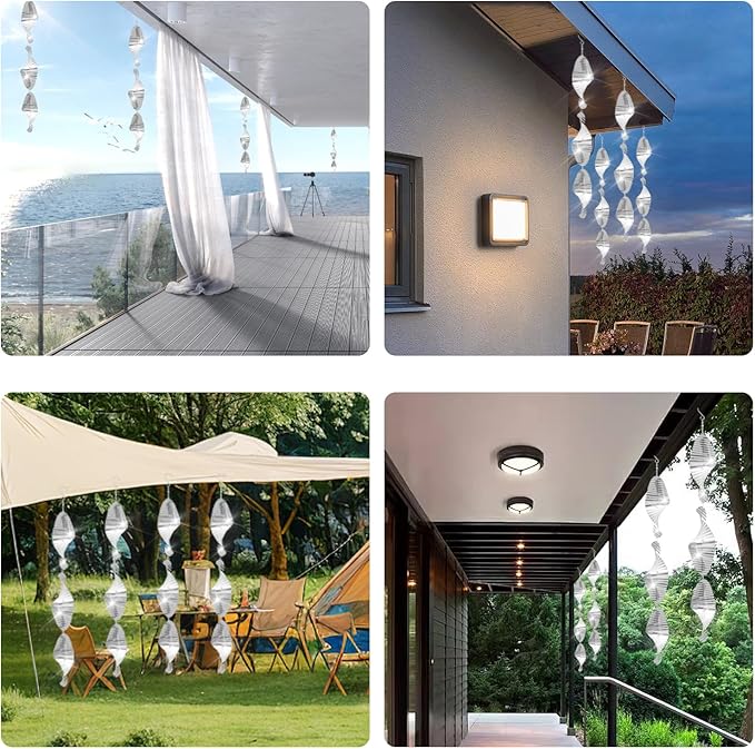 12Pcs Bird Scare Discs, Highly Reflective Double-Sided Bird Reflector, Extra Sparkly Wind Spinners Bird Devices to Scare Birds Like Woodpeckers, Pigeons, Ducks Away from Yard Patio Farm