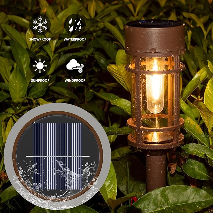 Solar Pathway Lights 8 Pack, Solar Lights Outdoor Waterproof IP65, Long-Lasting, Bright LED Outdoor Lighting Decor for Garden Yard Landscape Path