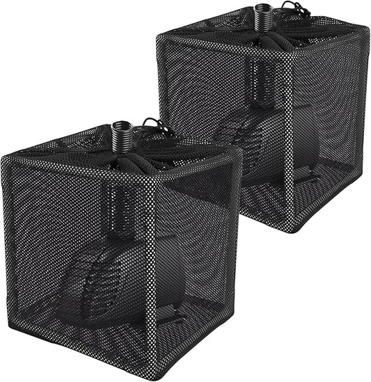 2 PCS Pond Pump Filter Bag, 7 Inch Pond Filter Box with Drawstring, Anti-Clogging Pump Barrier Bag Pump Mesh Bag for Outdoor Water Ponds Filters Pond Biological Filters