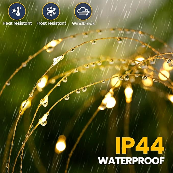 GIGALUMI Garden Outdoor Decor Lights 120LED 8Pack, Solar Garden Lights for Yard Outside Fairy Decorative,Solar Powered for Yard Pathway Flowerbed Planter Balcony Patio Decor（Warm White）