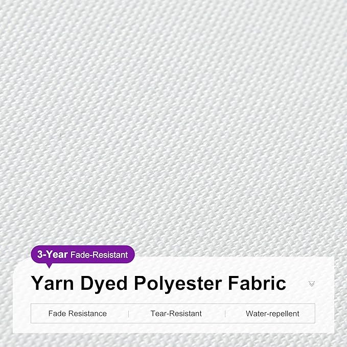 PURPLE LEAF 10 Feet Patio Umbrella with Base Outdoor Cantilever Round Umbrella Aluminum Offset Umbrella with 360-degree Rotation for Garden Deck Pool Patio Light White