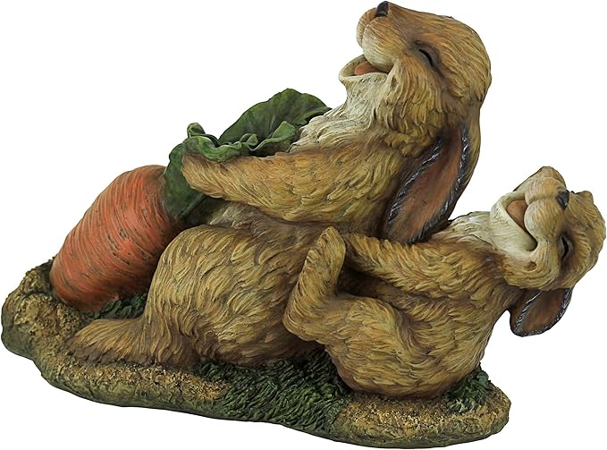 Design Toscano The Carrot Crew Rabbit Statue, Multicolored