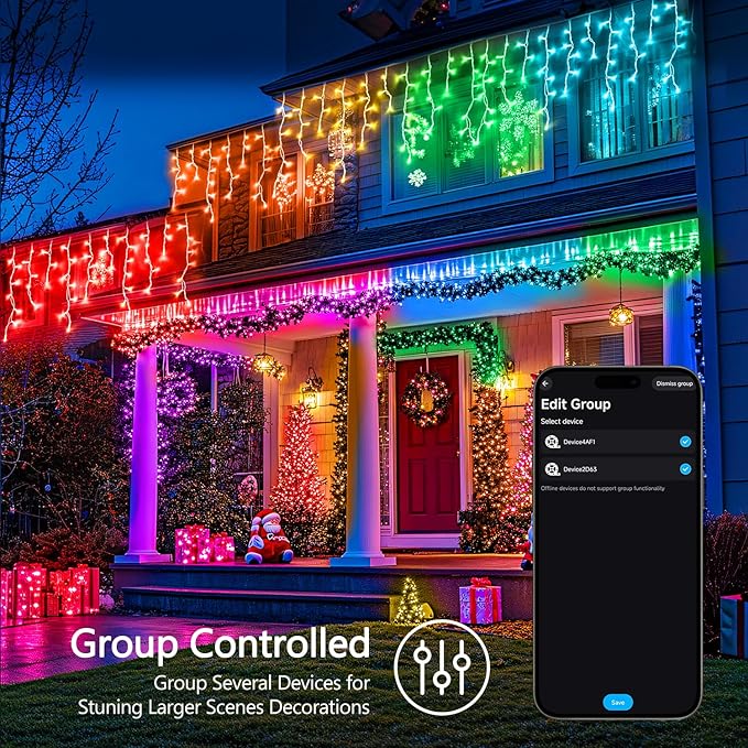 JMEXSUSS 200 LED RGB String Light Outdoor Indoor, Christmas Lights Outdoor Clear Wire Christmas Lights Plug in for Bedroom Tree Room Party Birthday Decorations