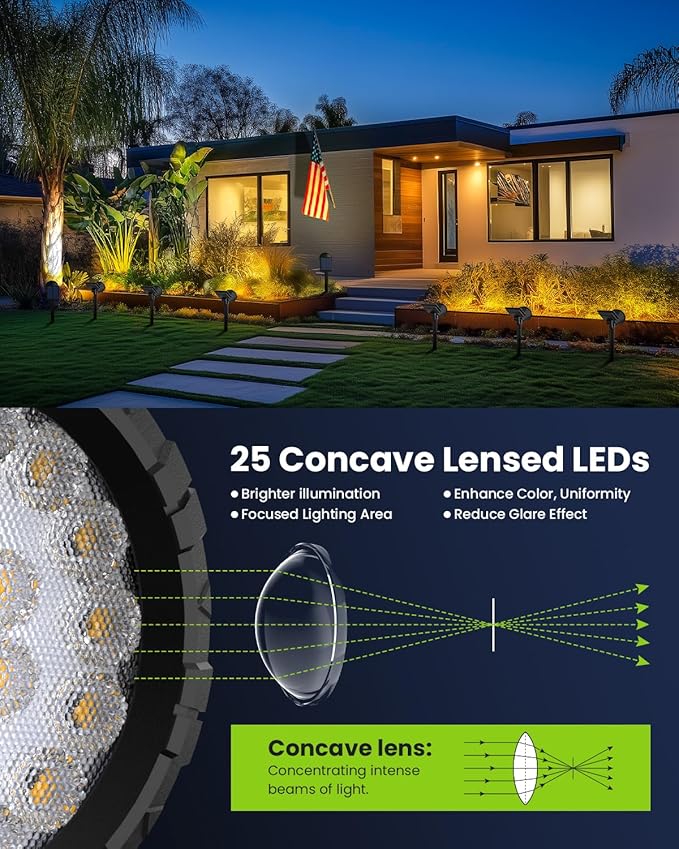 Solar Spot Lights Outdoor Waterproof, Flag Pole Light Solar Powered Halloween Lights, Landscape Lighting Spotlights for Tree, House, Yard, Garden, Christmas Decorations-4 Pack Warm White