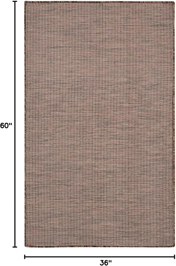 Nourison Positano Indoor/Outdoor Natural 3' x 5' Area Rug, Easy Cleaning, Non Shedding, Bed Room, Living Room, Dining Room, Backyard, Deck, Patio (3x5)