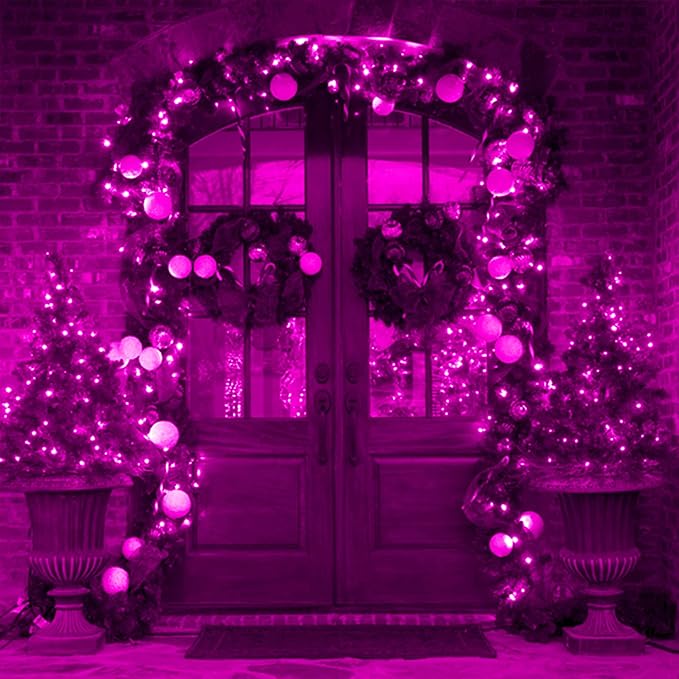 weillsnow Pink Halloween Lights Outdoor, 164 FT 500 LED String Lights Plug in, 8 Modes Waterproof Fairy Lights for Valentines Day, Halloween, Party, Wedding, Bedroom, Garden Decorations