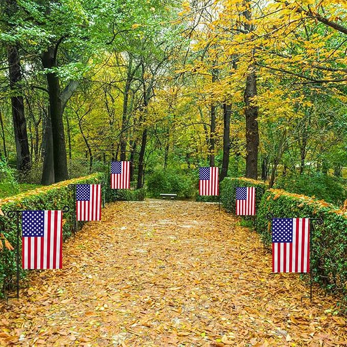 Garden Flag Stand Holder 10 Pack Garden Flag holder for 12 x 18 Inches Flags with Anti-Wind Clip for Outdoor Garden Yard Lawn