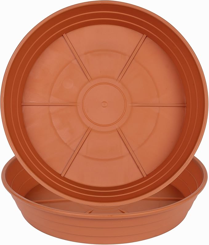 Plant Saucer 14 Inch 2 Pack 6 8 10 12 14 16 18 20 25, Plastic Plant Trays for Pots，Extra-Deep Plant Water Dray Tray, Bird Bath Bowl, Heavy Flower Plant Saucers Indoors and Outdoor No Holes