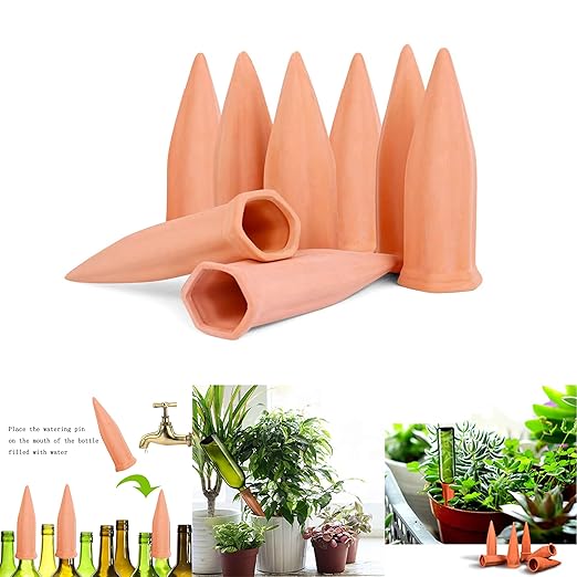 10 Pcs Clay Self Watering Planter Insert Self Watering Spikes Vacation Plant Watering Devices Used in Holidays