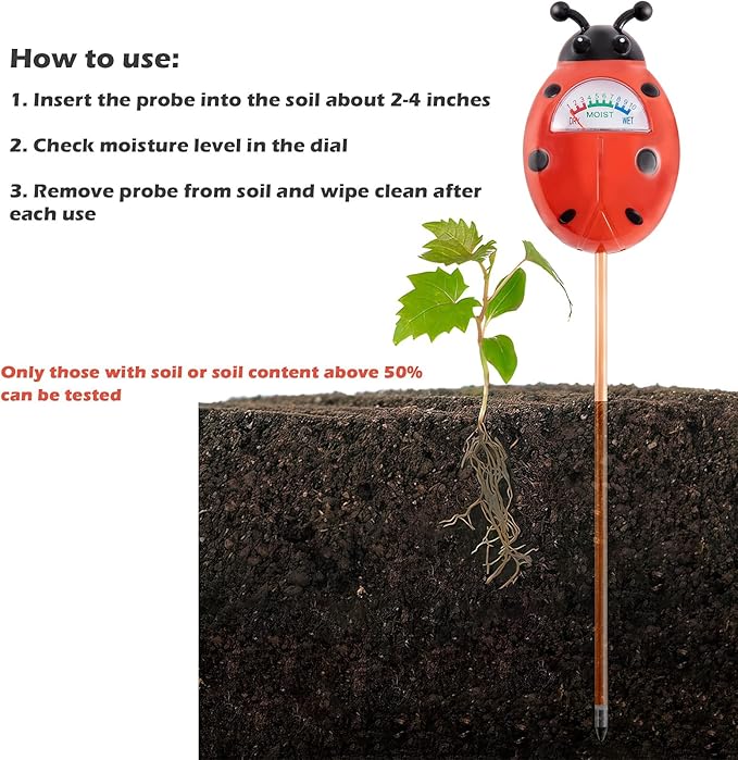 Tennedriv Green 2 Pack Soil Moisture Meter for House Plants, Plant Water Meter,Plant Moisture Meter for House Plants and Outdoor Plants, No Batteries Required