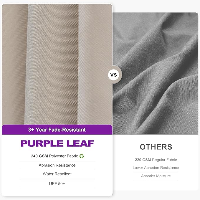 PURPLE LEAF 8.2' X 11.5' Tilting Patio Umbrella with Base Outdoor Cantilever Swivel Rectangle Umbrella Aluminum Offset Umbrella with 360-degree Rotation for Garden Deck Pool Patio Beige