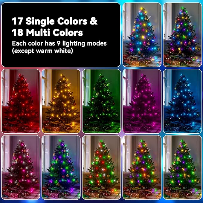 LitHome 99ft 300Led Color Changing String Lights with Remote,35 Colors RGB Christmas Lights with Timer,Dimmable Led String Light Outdoor,Xmas Tree Light Indoor Plug in for Halloween Fall Party Decor