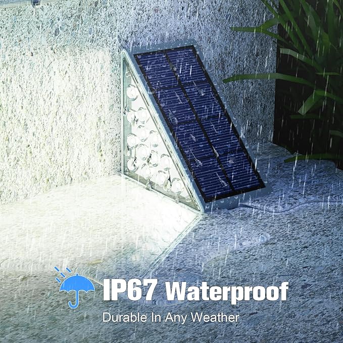 VOLISUN Solar Stair Lights 8 Pack, Solar Step Lights Waterproof IP67, Outdoor Step Light with 13 LEDs, Outdoor Lighting Decor for Yard Stair, Patio, Front Step, Front Porch and Deck(Cool White)