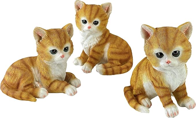 Design Toscano Tabby Kitten Triplets, Baby Cat Statues