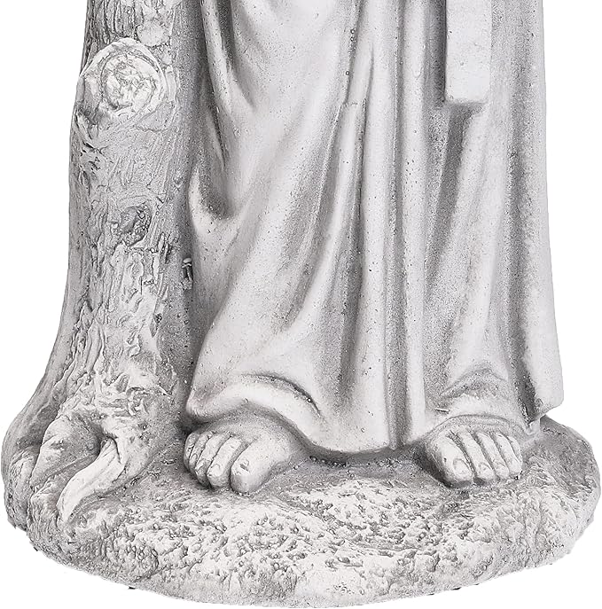 TOETOL St Francis Garden Statues 31 Inch Saint Francis of Assisi Catholic Christian Yard Decor Lawn Garden Patio Outdoor Sculptures Magnesium Oxide Stone Grey Garden Art Decorations