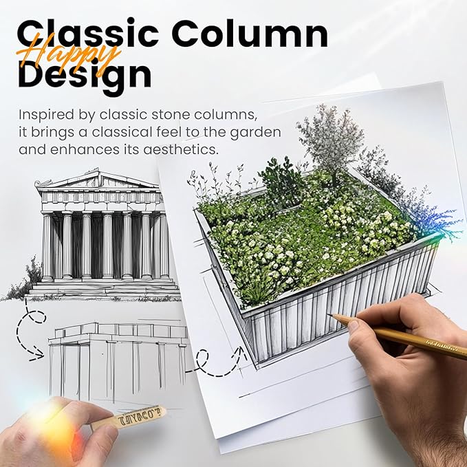 KING BIRD Raised Garden Bed 68"x 36"x 12" Galvanized Steel Metal Outdoor Garden Planter Box Kit with 2 Pairs of Gloves (Ivory)