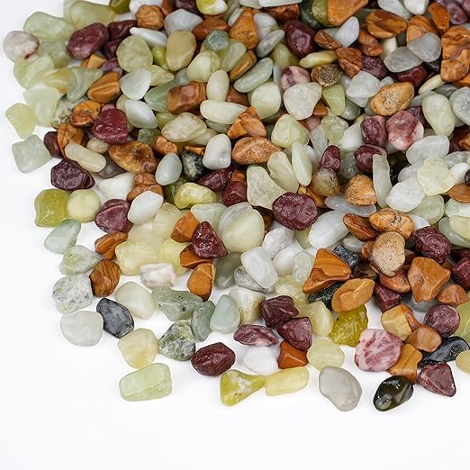 10 lbs Pebbles for Indoor Plants, Succulent Rocks, 3/8" Polished Pebbles for Bamboo, Vase, Terrarium, Natural Decorative Small River Rocks for Crafts, Cactus, Outdoor Garden Landscaping