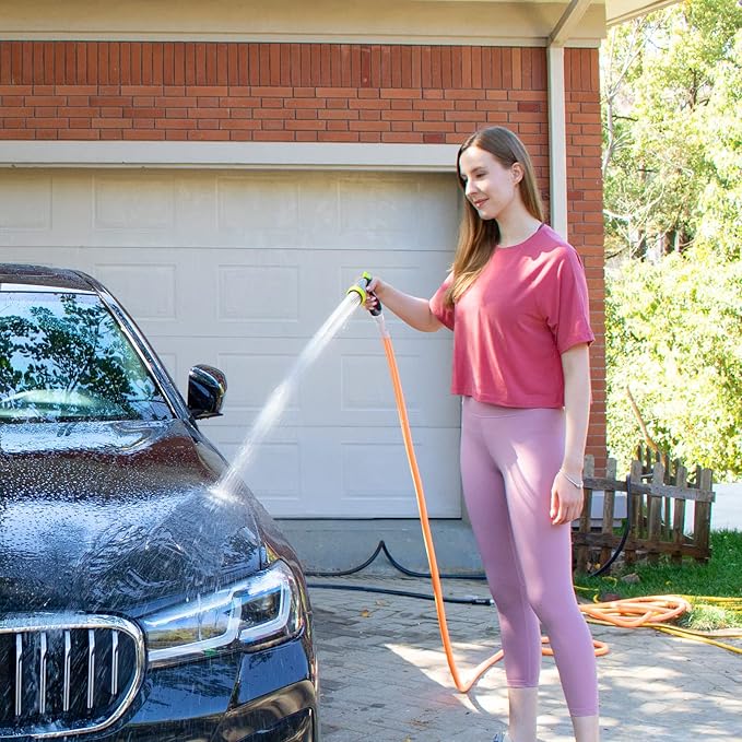 Fevone 50 ft Garden Hose, Heavy Duty Water Hose, Hybrid Polymer, Kink Resistance, Flexible, Durable, Leak Free, Aluminum Fittings, 3/4" GHT, 5/8" ID, 600 Psi, Drinking Water Safe