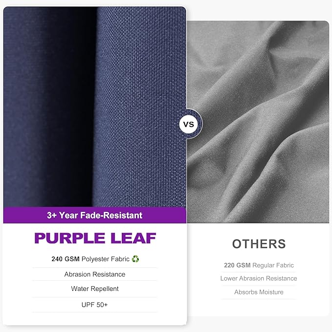 PURPLE LEAF 8.8' X 8.8' Right-left Tilt Patio Umbrella with Base Outdoor Cantilever Swivel Square Umbrella with Tilt Aluminum Offset Umbrella with 360-degree Rotation for Garden Deck Pool Patio Navy