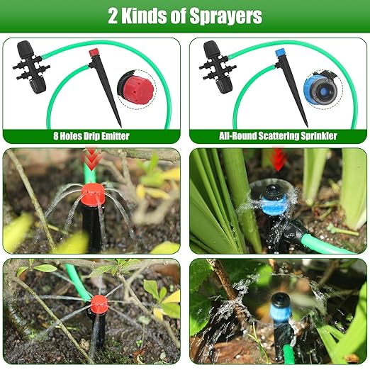 Efficient Drip Irrigation System 75FT+50FT Smart Irrigation Solution for Gardens Farms and Indoor Plants That Saves Water Resources and Improves Crop Yield