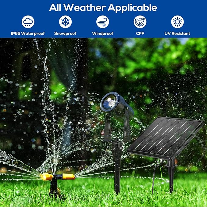 ZYAN Solar Landscape Spotlights Outdoor Waterproof IP65, Bright Solar Powered Garden Yard Spot Lights for Outside Plant, Tree, Pathway, Auto On/Off Wall Lights for Walkway, Lawn, Pool Areas-4 Pack