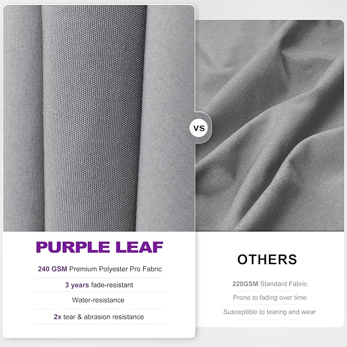 PURPLE LEAF 10' X 6.5' Left-right Tilting Outdoor Patio Umbrella Swivel Offset Cantilever Heavy Duty Rectangle Aluminum Umbrella with UV Resistant for Deck Pool Patio Backyard, Pebble Grey