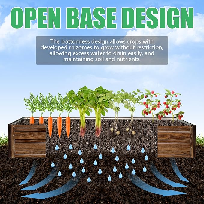 SnugNiture Galvanized Raised Garden Bed 4x4x1FT Outdoor Large Metal Planter Box Steel Kit for Planting Vegetables, Flowers