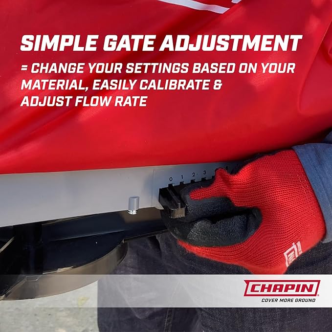 Chapin 84700A 25-Pound Professional Handheld Bag Seed spreader with Waterproof Bag, Enclosed Gears, Rear Baffle, Adjustable Shoulder Strap and Multiple Spread Options, Red