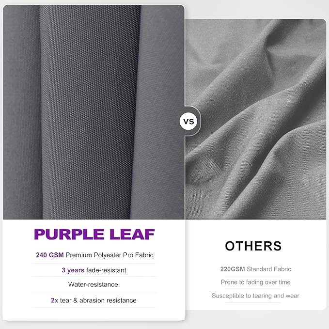 PURPLE LEAF 9' X 12' Left-right Tilting Outdoor Patio Umbrella Swivel Offset Cantilever Heavy Duty Rectangle Aluminum Umbrella with UV Resistant for Deck Pool Patio Backyard, Graphite Grey