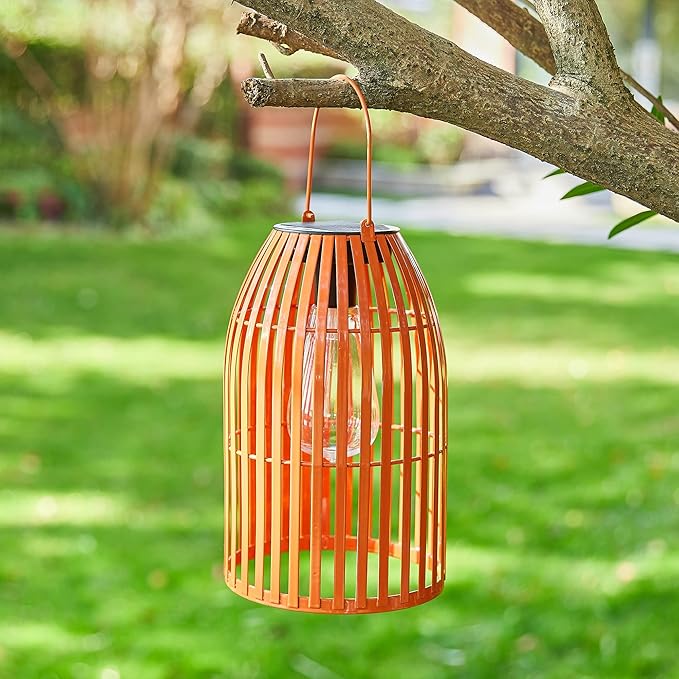 Solar Lantern Outdoor Waterproof Hanging Metal Birdcage Shaped Lantern Decorative Solar Light for Garden Yard Patio Porch
