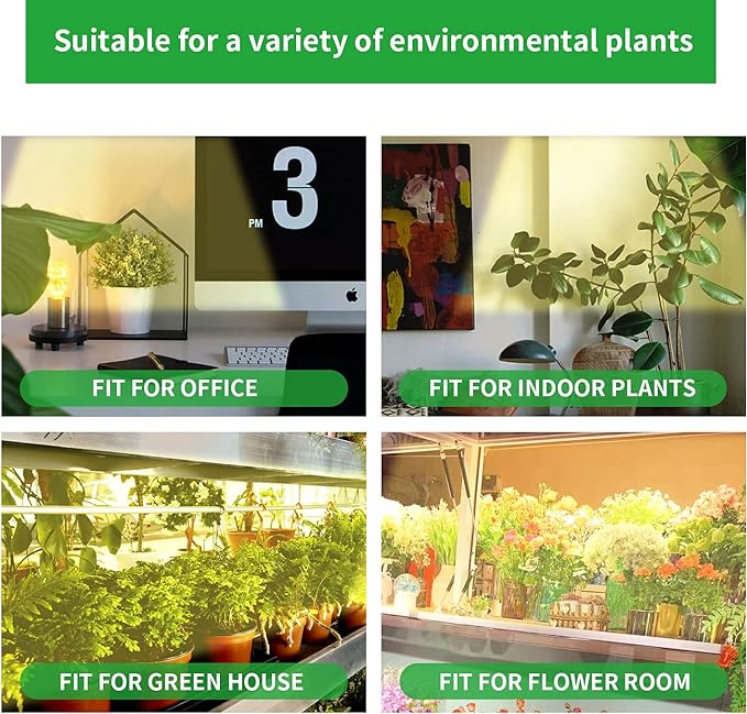 LED Grow Light Strips, Grow Lights for Indoor Plants Full Spectrum 3000K, 96 LEDs Plant Light with 3/9/12H Timer, 10 Dimmable Levels for Seedling Succulent, 2 Head 13 Inches