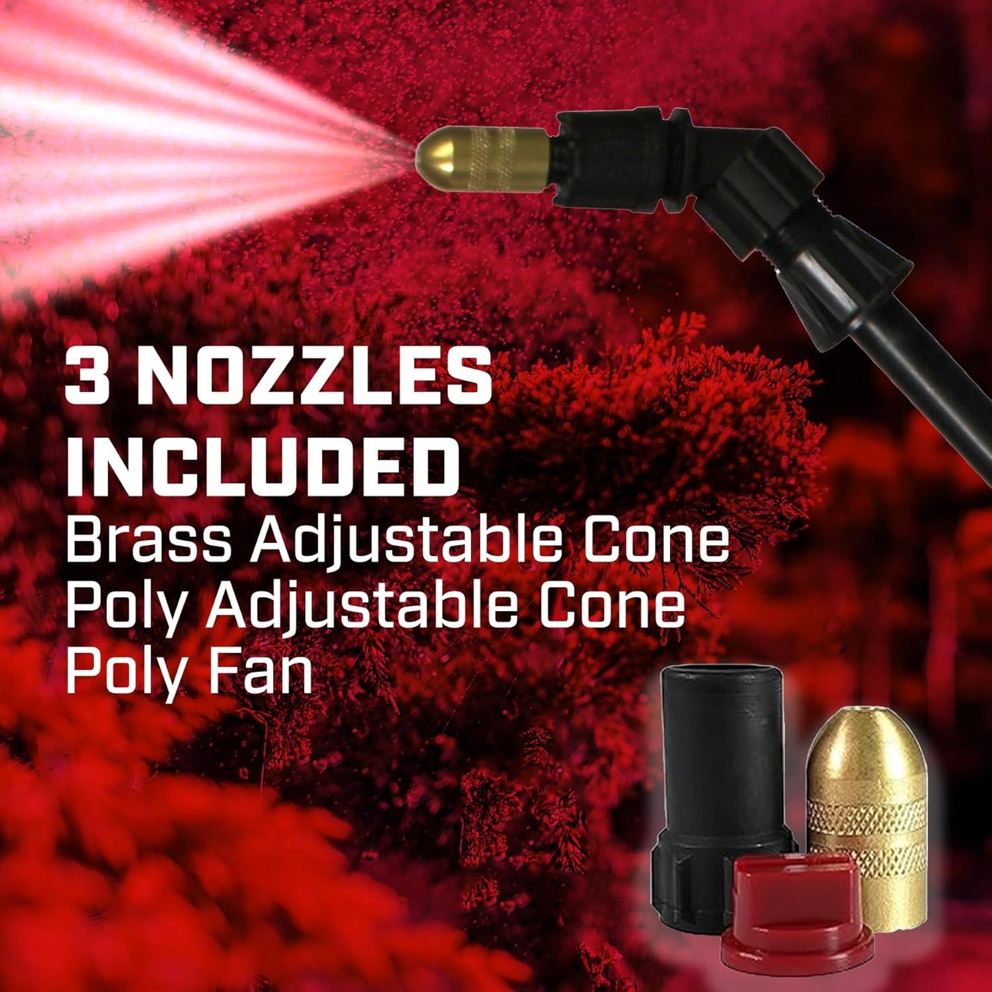 Chapin 26021XP Made in USA 2-Gallon Heavy-Duty Compression Sprayer for Professional Use, with 3 nozzles -one Brass, Pressure Relief Valve, Comfort Grip Handle, Translucent White