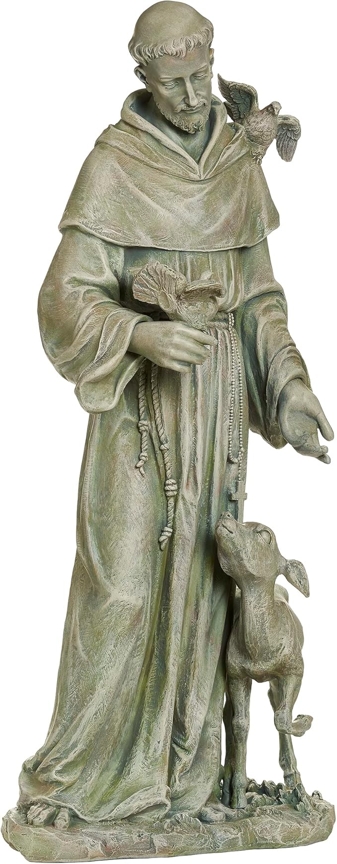 Joseph's Studio by Roman, 36.5" H St. Francis with a Fawn Garden Statue, Religious Outdoor Decor