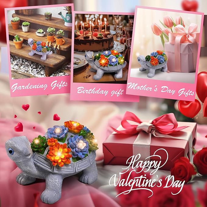 Eletorot Solar Turtle Garden Outdoor Statues: Outdoor Decor for Gardening Patio, Backyard, Yard, Birthday Gifts for Women Grandma Mom