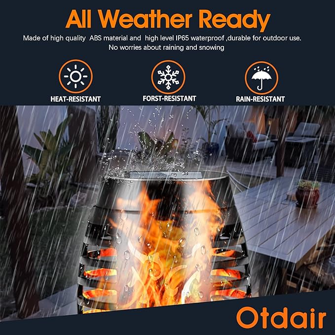 Otdair Solar Outdoor Lights, 16 Pack 12LED Solar Tiki Torches with Flickering Flame, IP65 Waterproof Mini Solar Torch Lights Auto On/Off for Garden, Patio, Yard, Pathway