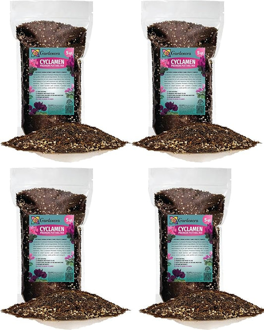 Premium Cyclamen Potting Soil Mix - Perfect Balance of Nutrients, Drainage, and Aeration for Thriving Blooms - 20 Quart