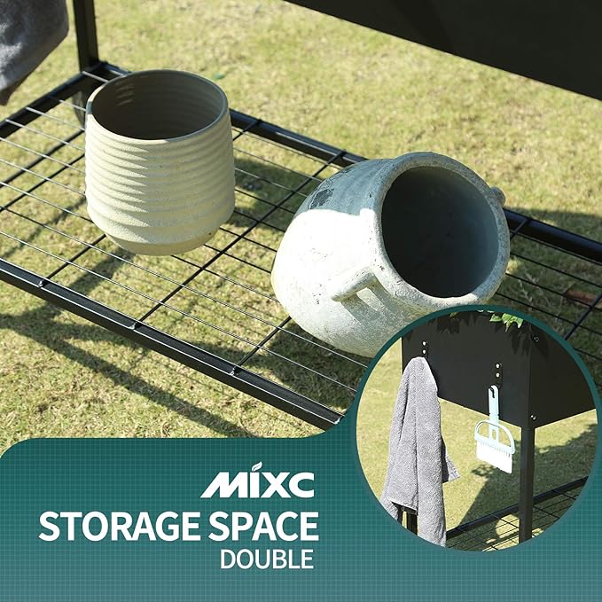 MIXC Metal Raised Garden Beds with Legs, Elevated Planter Boxes Outdoor Raised for Gardening, Large Planter Box for Vegetable Flower Herb