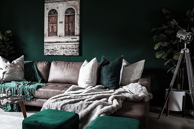 Dimoon 110''x17.7'' Dark Green Peel and Stick Wallpaper Contact Paper Modern Self Adhesive Wall Paper Removable Renter Friendly Textured Solid Color Cabinet Vinyl Roll (110''x17.7'',Emerald Dark)