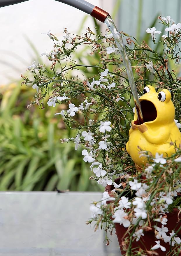 Terracotta Plant Self Watering Spikes - Set of 3 Terracotta Self Watering Bulbs, Self Watering Stakes, Self Watering Globes for Pot Plants (Frogs Painted, Large)