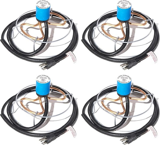 Farm Innovators H-439 1000 Watt Cast Aluminum Submergible Water Tank Deicers with Chew Proof Cords and Self Regulating Thermostats, Silver (4 Pack)