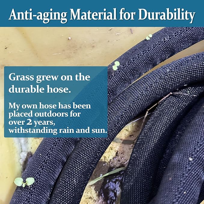 Garden Hose 75ft, Made of TPE(Not PVC), Ultra-Light & Flexible Water Hose with Solid Brass Fittings, Non-Shrinking, Easy to Storage, Drinking Water Safe Material, All-weather, Black, Newbox