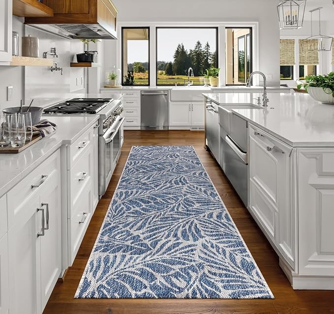Keen Home Design Terrace Outdoor Runner Rug - 2x10 Washable Indoor/Outdoor Rug for Patio, Kitchen, Balcony, Beach, Garden, Deck and Porch, Size: 2'2"x9'11"