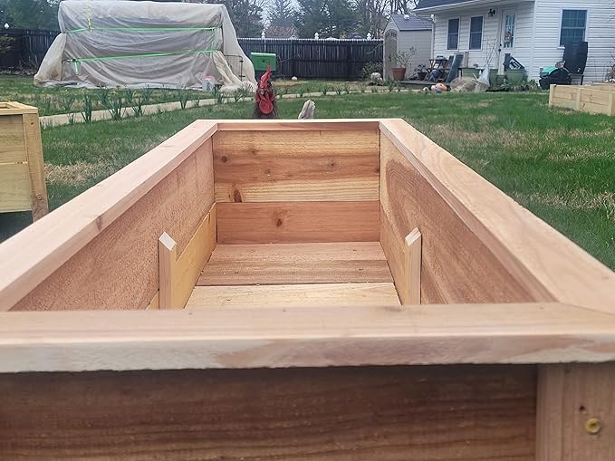 Handmade Custom Heavy Duty Rectangular Raised Cedar Wood Garden Planter Box – 46", 36", 24" – Indoor/Outdoor Farmhouse Style for Flowers & Vegetables – Made in USA (24" L x 15.5" W x 16.5" H)