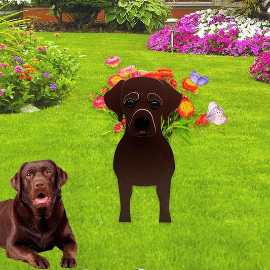 Chocolate Labrador Dog Planter Plant Pots,Cute Garden Dog Flower Planter,Dog Planters Birthday Gifts for Women,Office,Indoor/Outdoor Decor(9.45 * 6.38 * 13.39in)