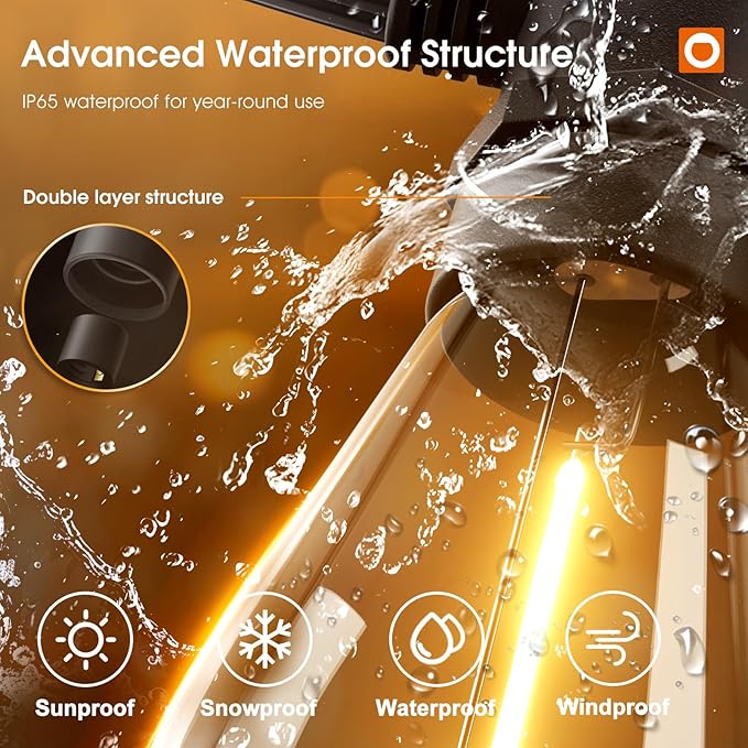 addlon 36FT LED Outdoor String Lights with 12 Edison Vintage Shatterproof Bulbs, Commercial Grade Patio Lights, IP65 Waterproof for Balcony, Backyard and Garden, Warm White