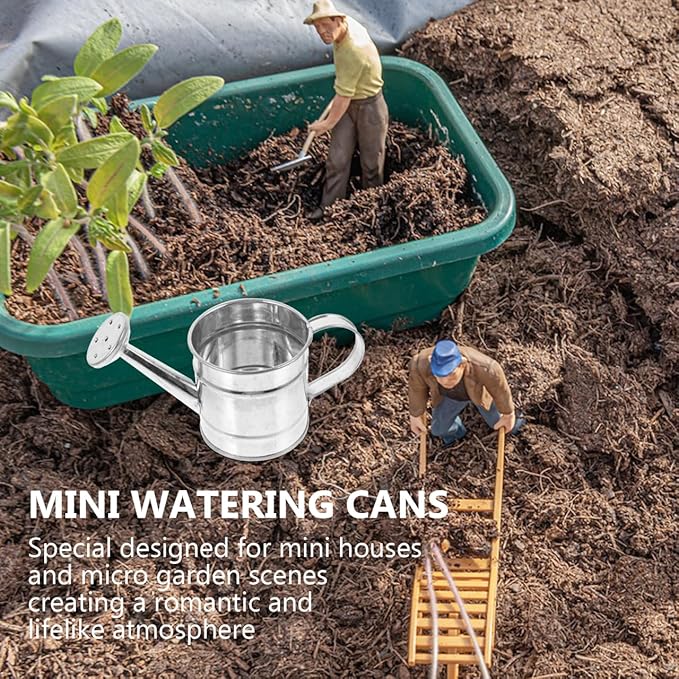 Mini Watering Can: 5pcs Kids Small Watering Can, Metal for Indoor Outdoor Plants, Children Iron for Garden Yard Home Plants Flower